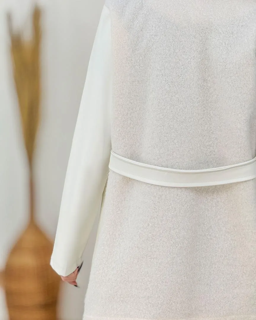 کت ترکیبی آستین چرم کد h898