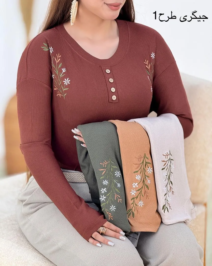 بلوز گلدوزی دکمه نما کد h875