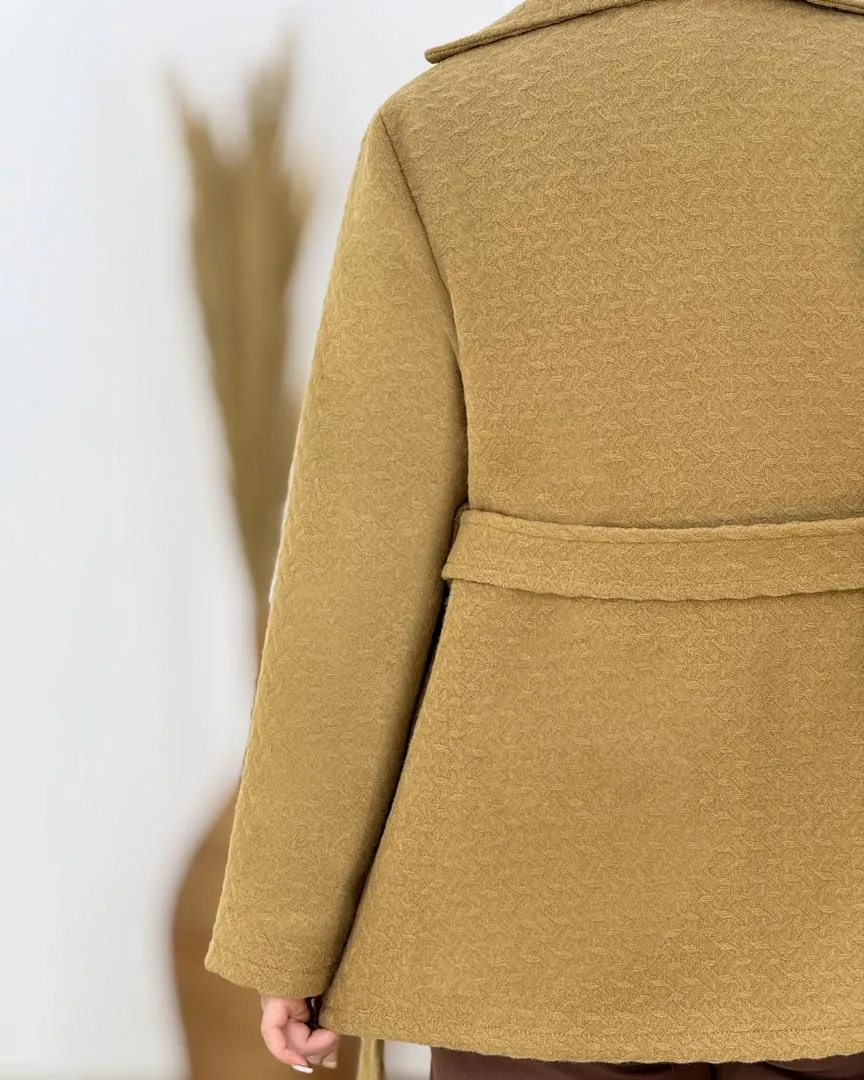 پالتو کوتاه آستردار دکمه نما کد h821