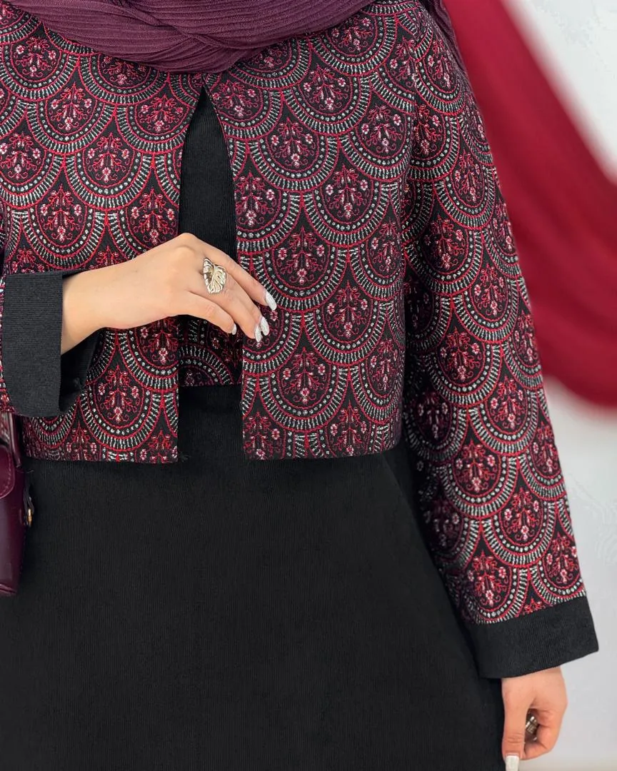 ست کت یلدایی و سارافون با کمربند کد h865