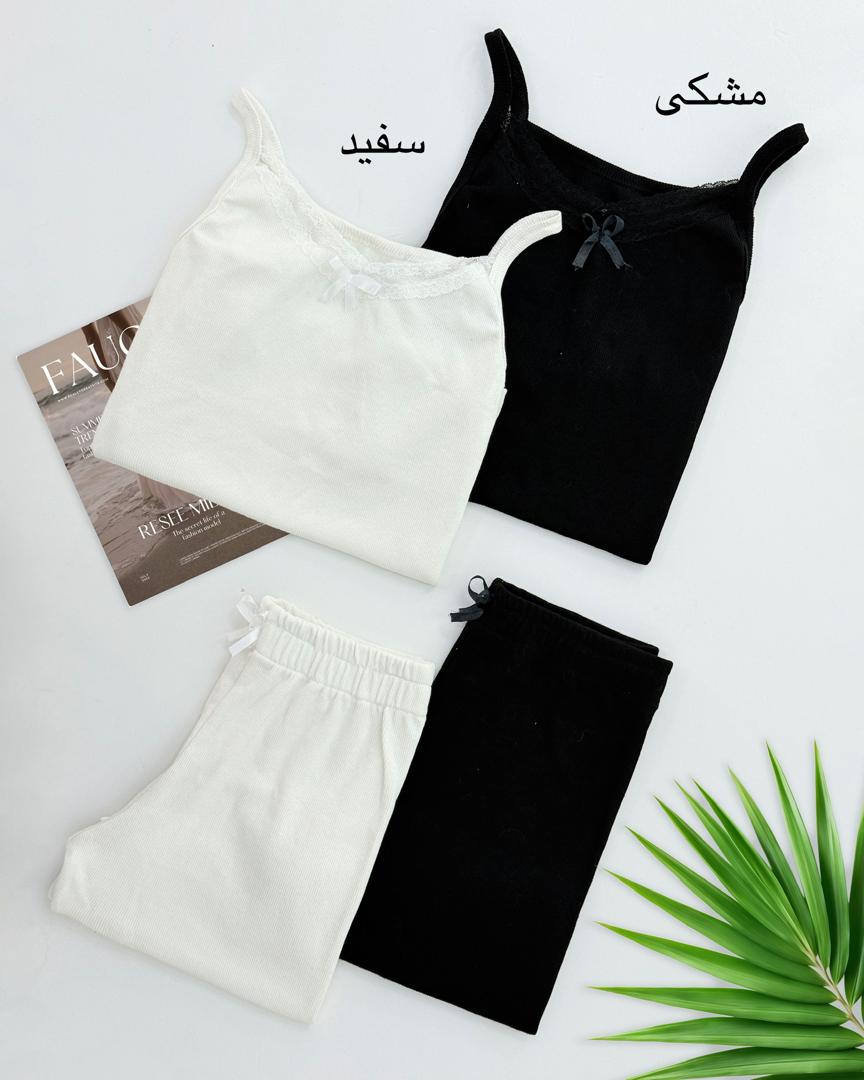 تاپ شلوارک یقه گیپور کد h930