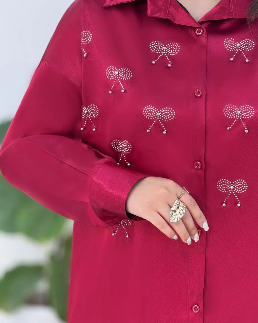 شومیز ساتن و دامن پلیسه یلدایی کد h809