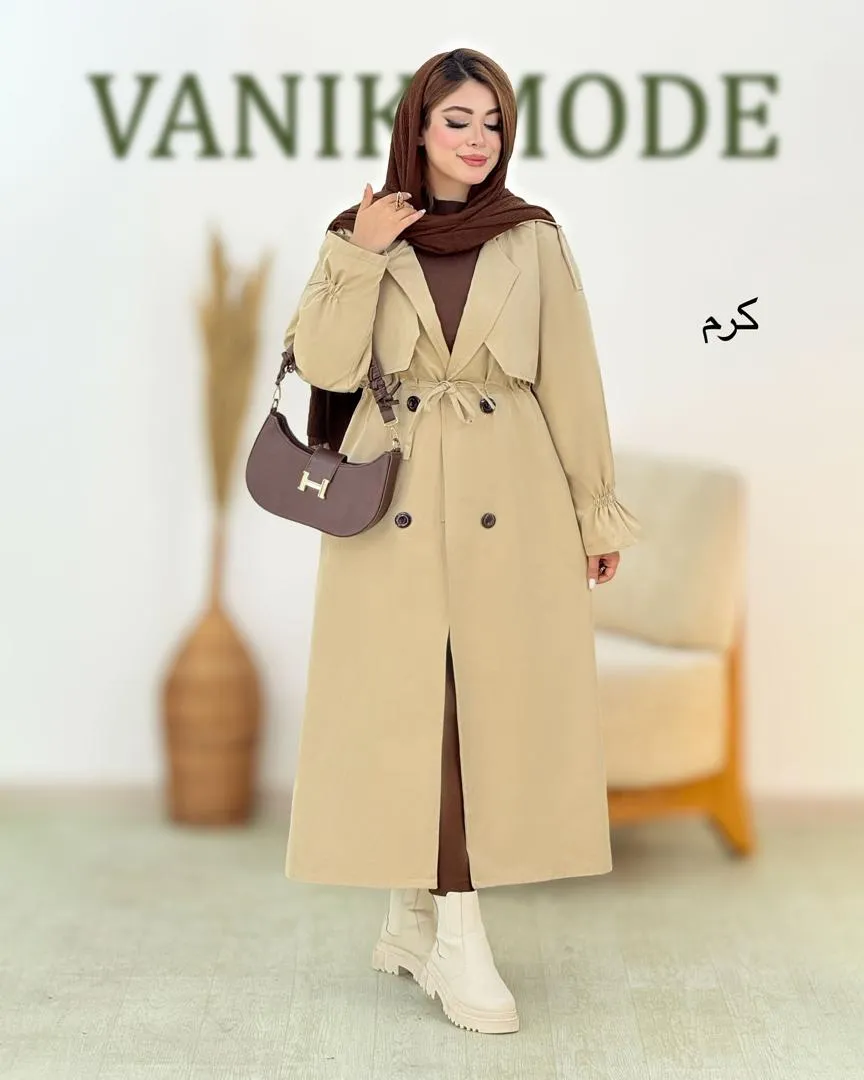 بارانی بلند گت دار کد h795