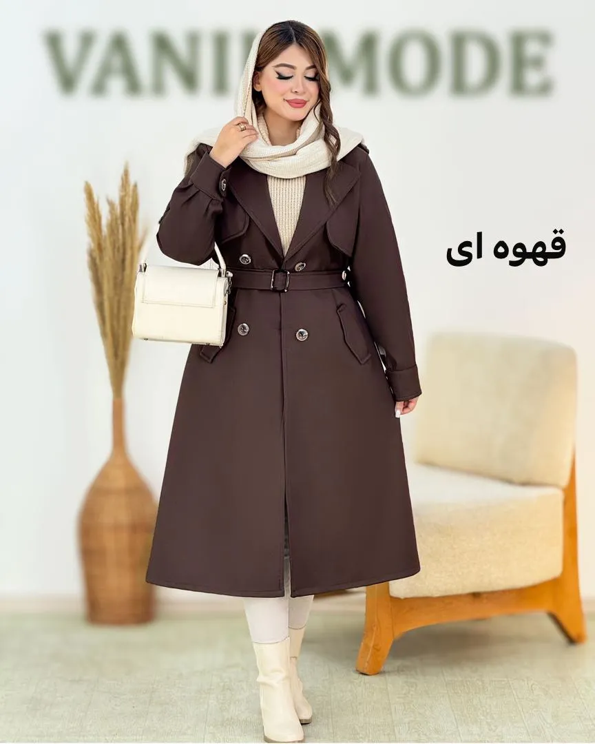 بارانی بلند پایین چاک دار کد H876