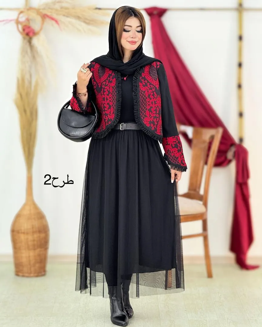 ست کت یلدا و دامن تور آستردار کد h806