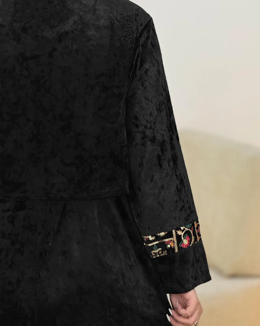 کت سارافون مخمل ریش دار کد h863