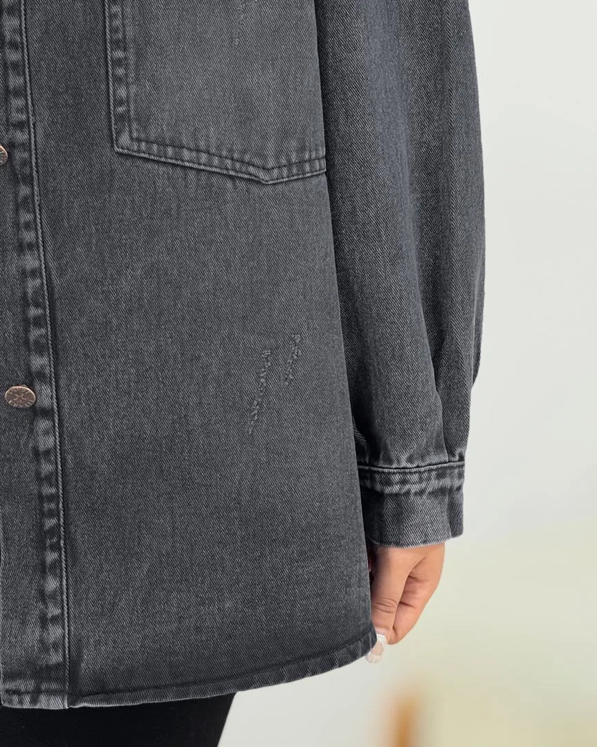 مانتو جین فری سایز کد H835