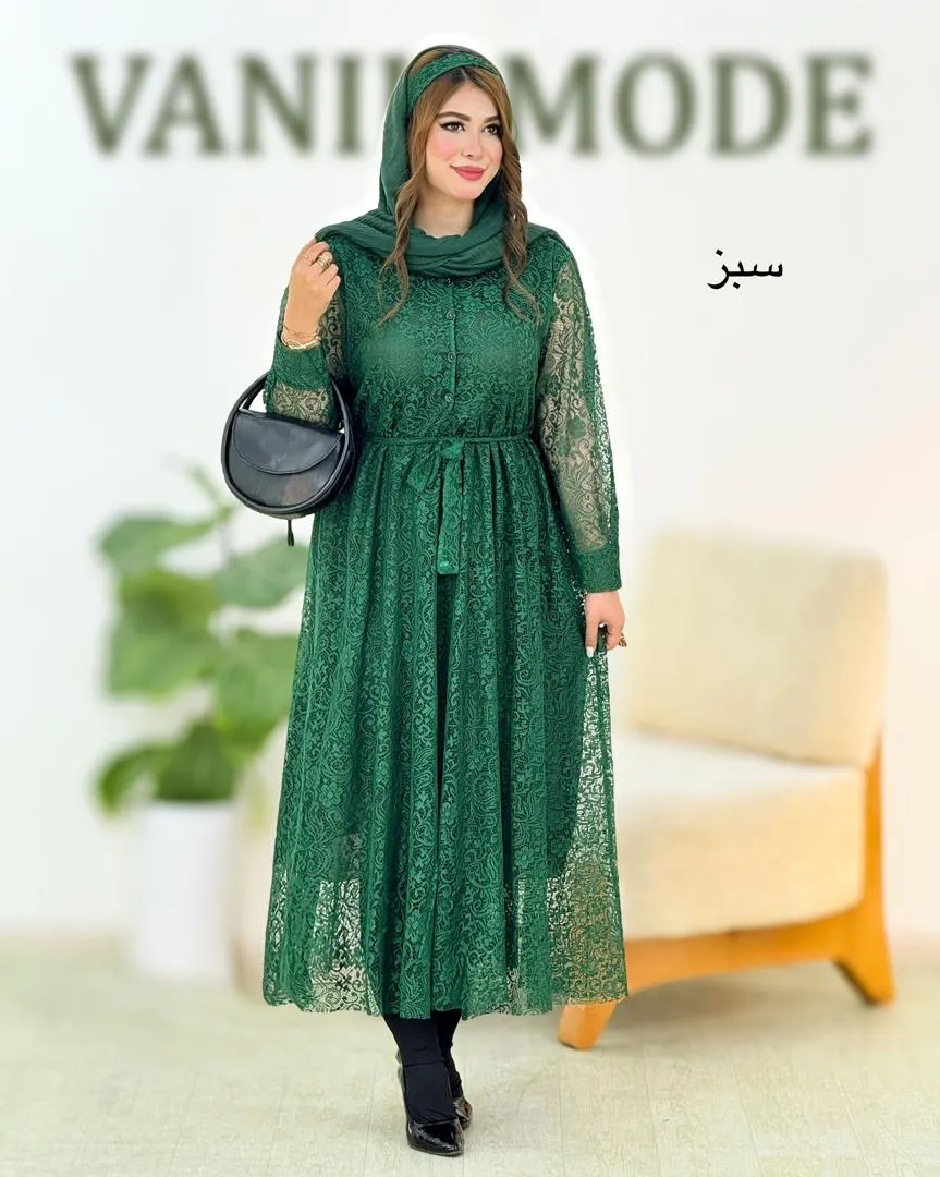 پیراهن بلند مجلسی دانتل کد h810