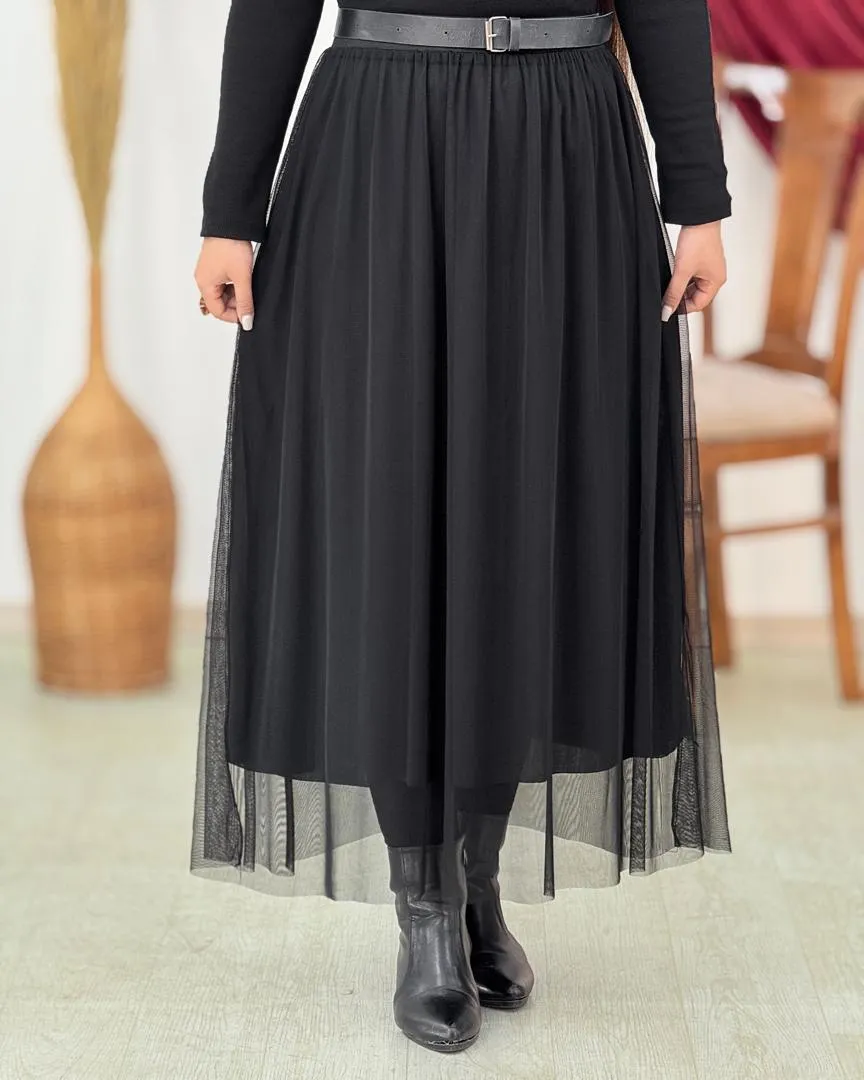 ست کت یلدا و دامن تور آستردار کد h806