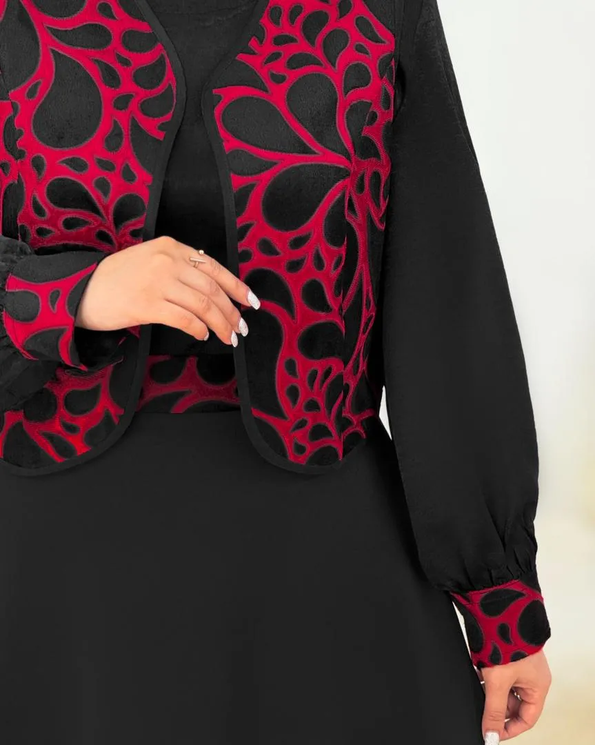 ست شومیز جلیقه دامن یلدا کد h812