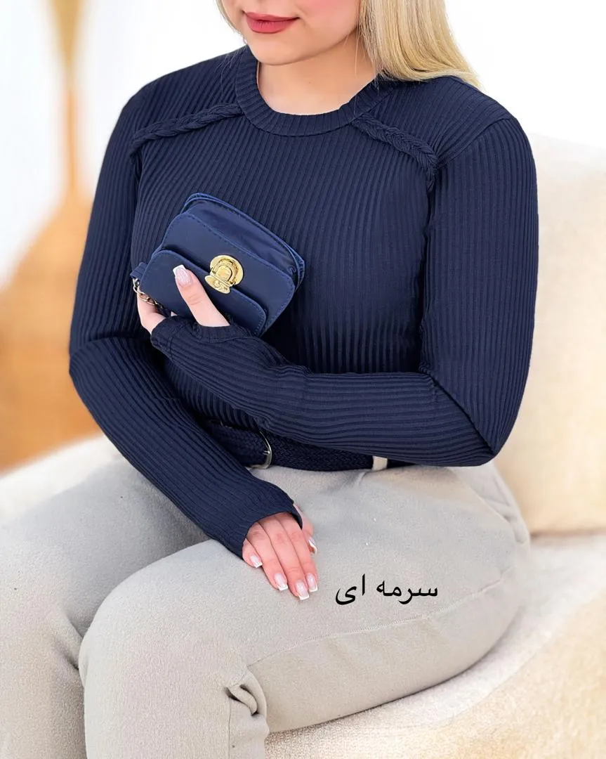 بلوز سرشانه بافت فینگردار کدh900