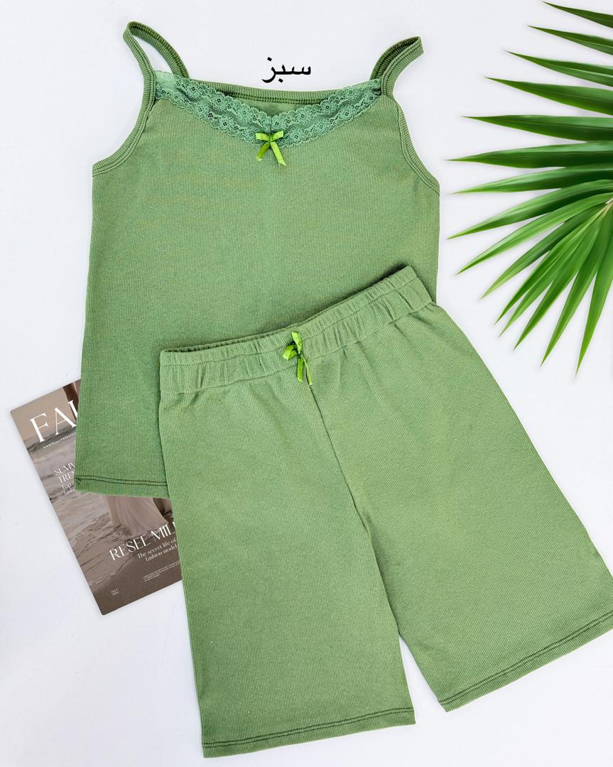 تاپ شلوارک یقه گیپور کد h930