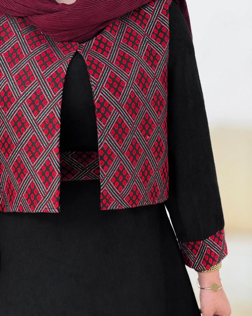 ست پیراهن جلیقه یقه گرد مخمل کد h864