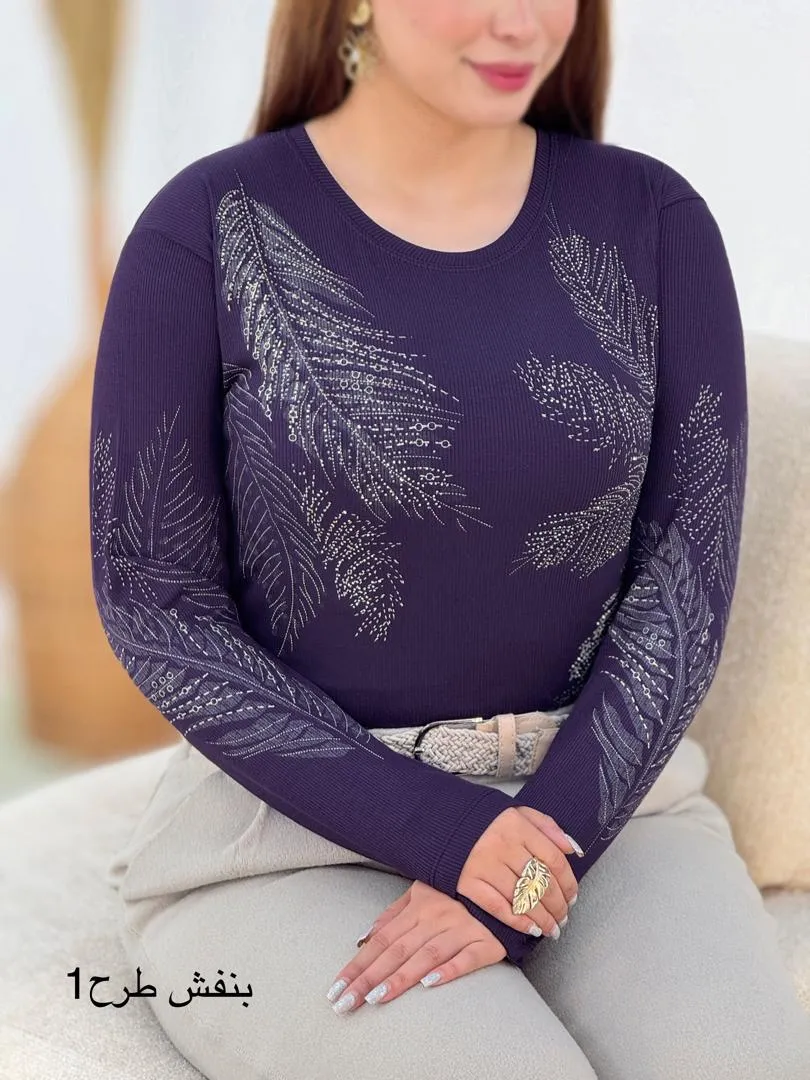 بلوز جلو نگین فانریپ کد h874