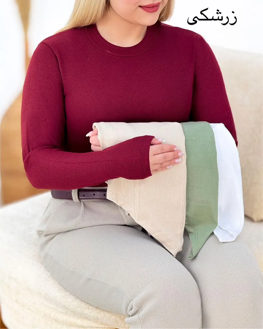 بلوز آستین بلند پایین مثلثی کد H403