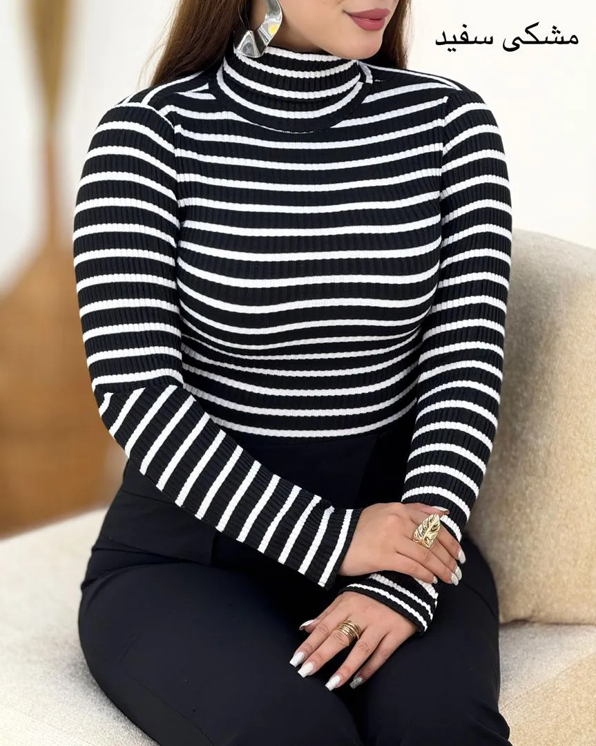 یقه اسکی آستین بلند زبرا کد h453