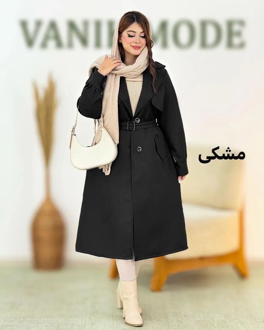 بارانی بلند پایین چاک دار کد H876