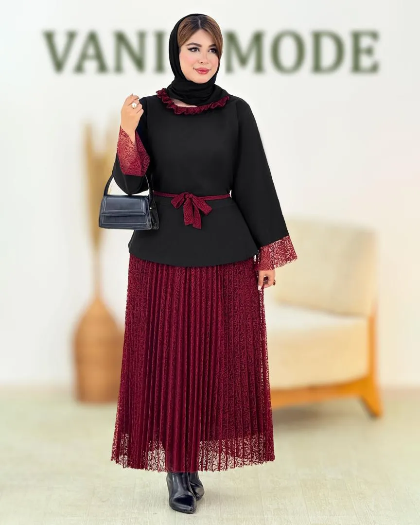 شومیز دامن دانتل یلدایی کد h826