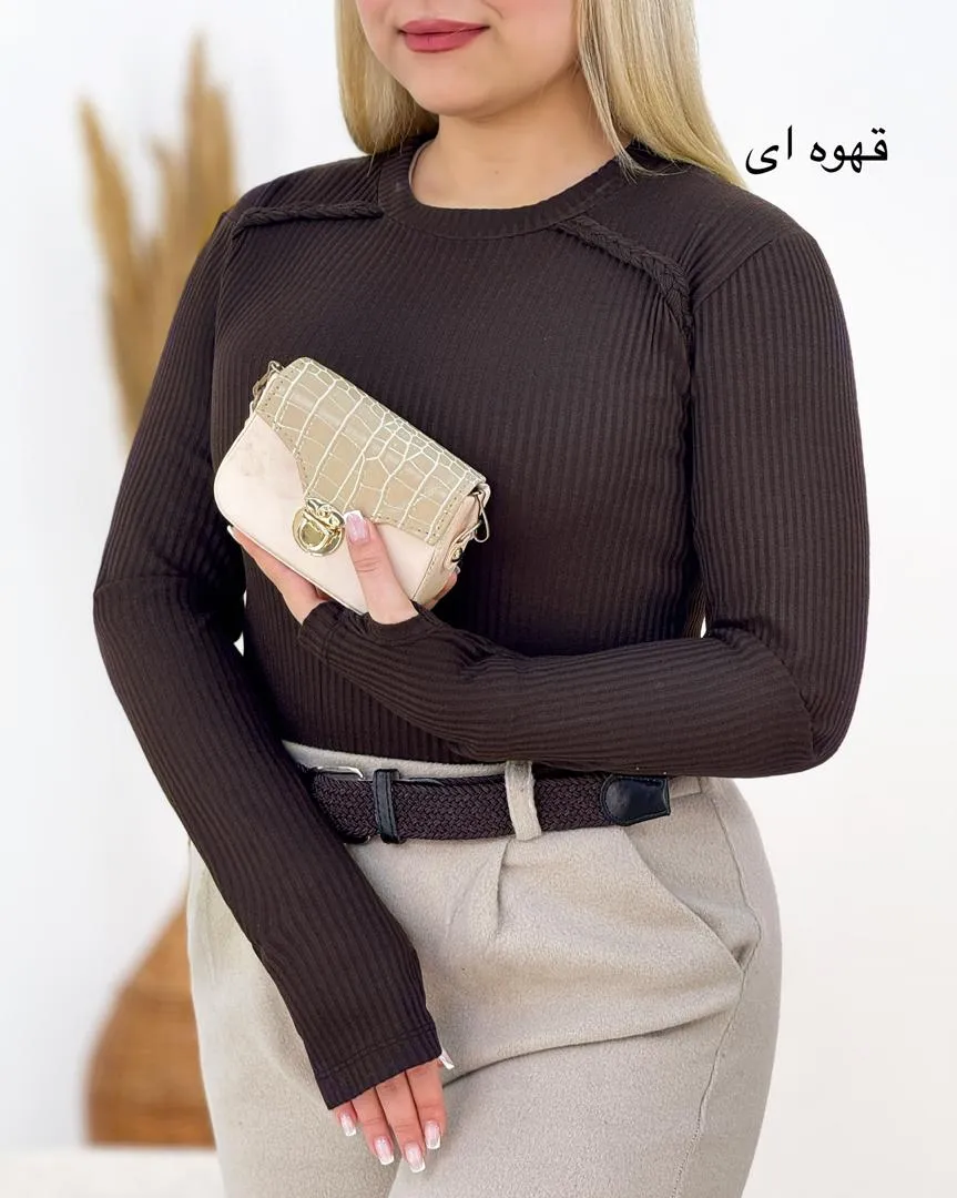 بلوز سرشانه بافت فینگردار کدh900