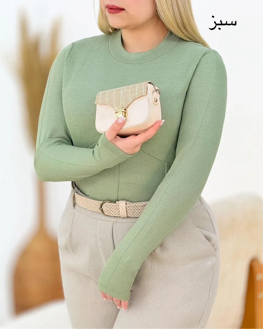 بلوز آستین بلند پایین مثلثی کد H403