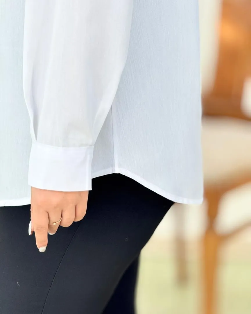 شومیز بیسیک سفید کد h807