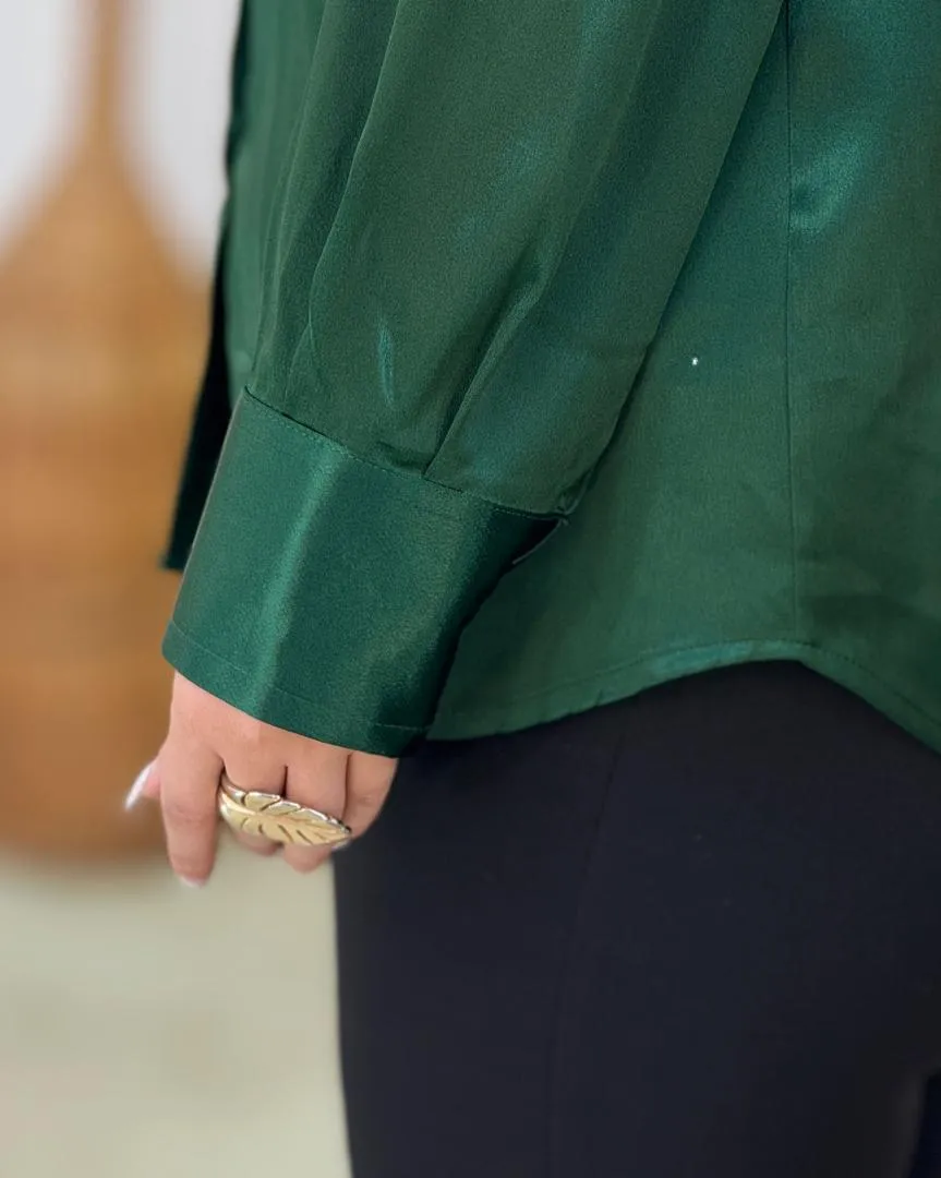 شومیز ساتن نگین دار کد h861