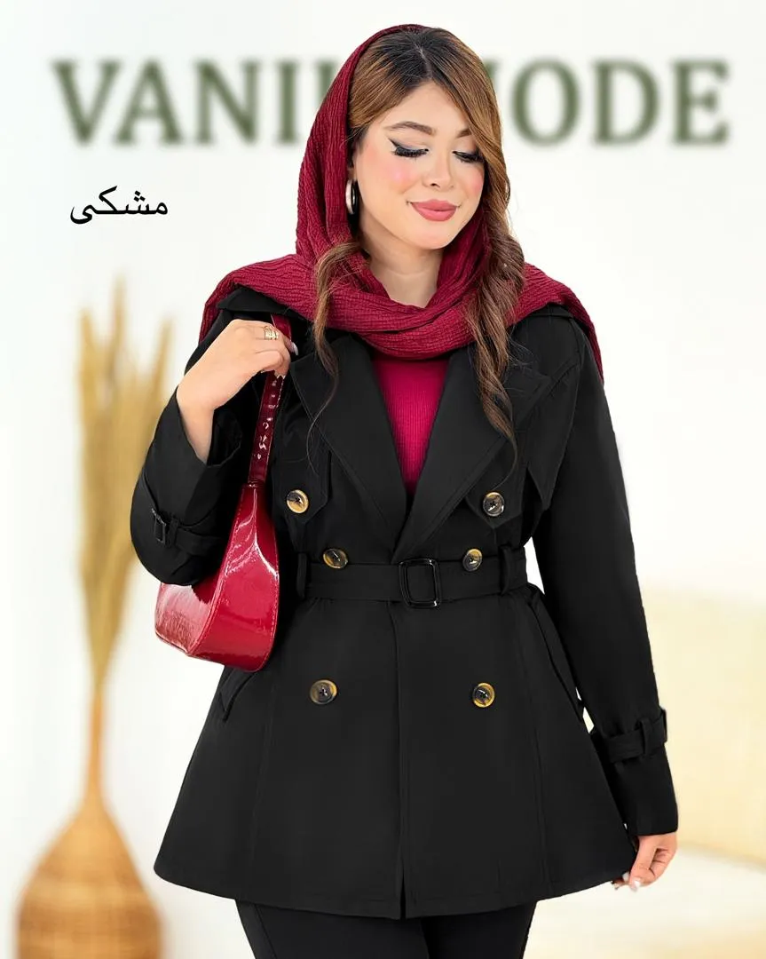 بارانی ترنجی جلو جیب کد h919