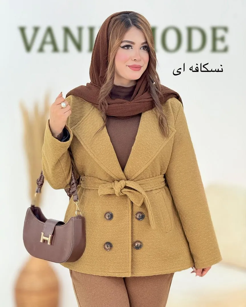 پالتو کوتاه آستردار دکمه نما کد h821