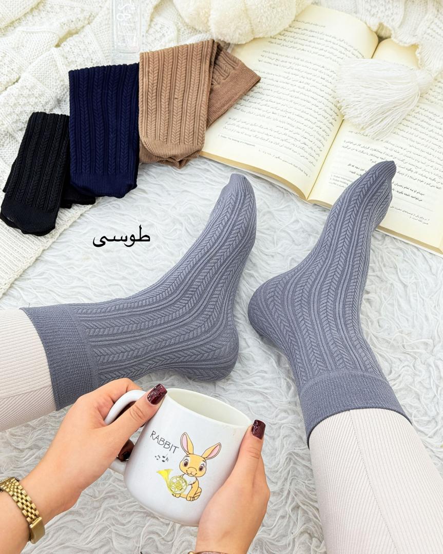 جوراب دو ربع گندمی کد h802