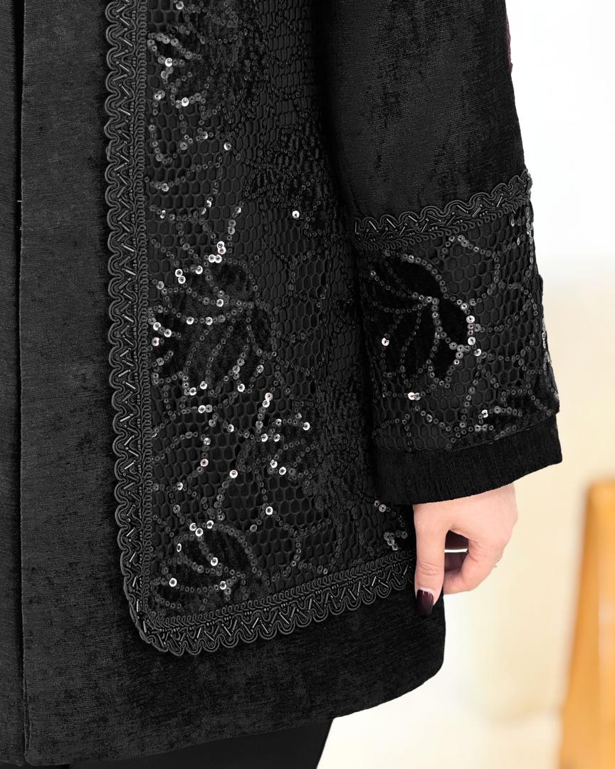 مانتو مخمل خرجکار هندی کد h972