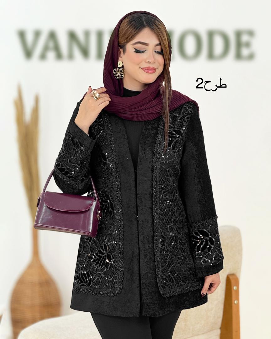 مانتو مخمل خرجکار هندی کد h972