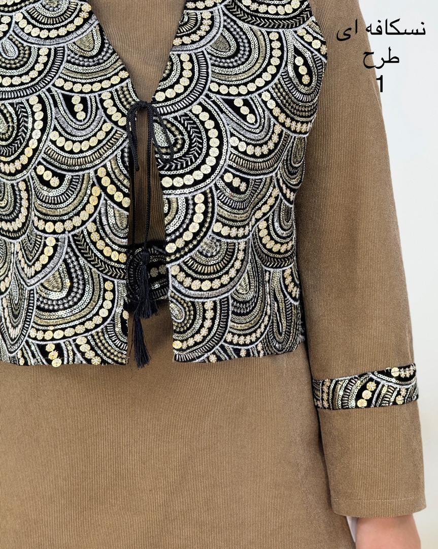 ست جلیقه پیراهن پولک دوزی کدh866