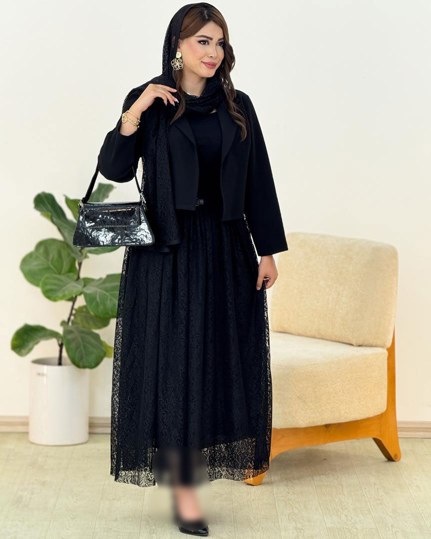 ست کت مازراتی و دامن شال گیپور کد h230