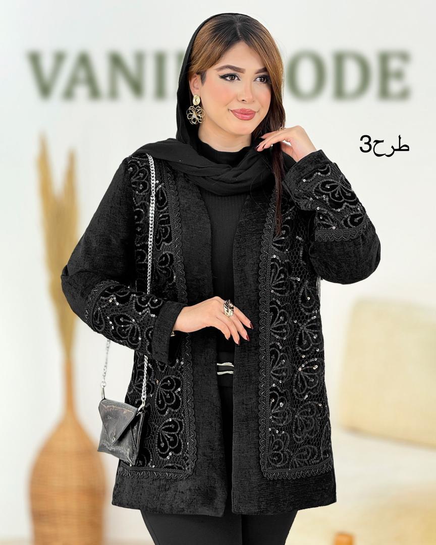 مانتو مخمل خرجکار هندی کد h972