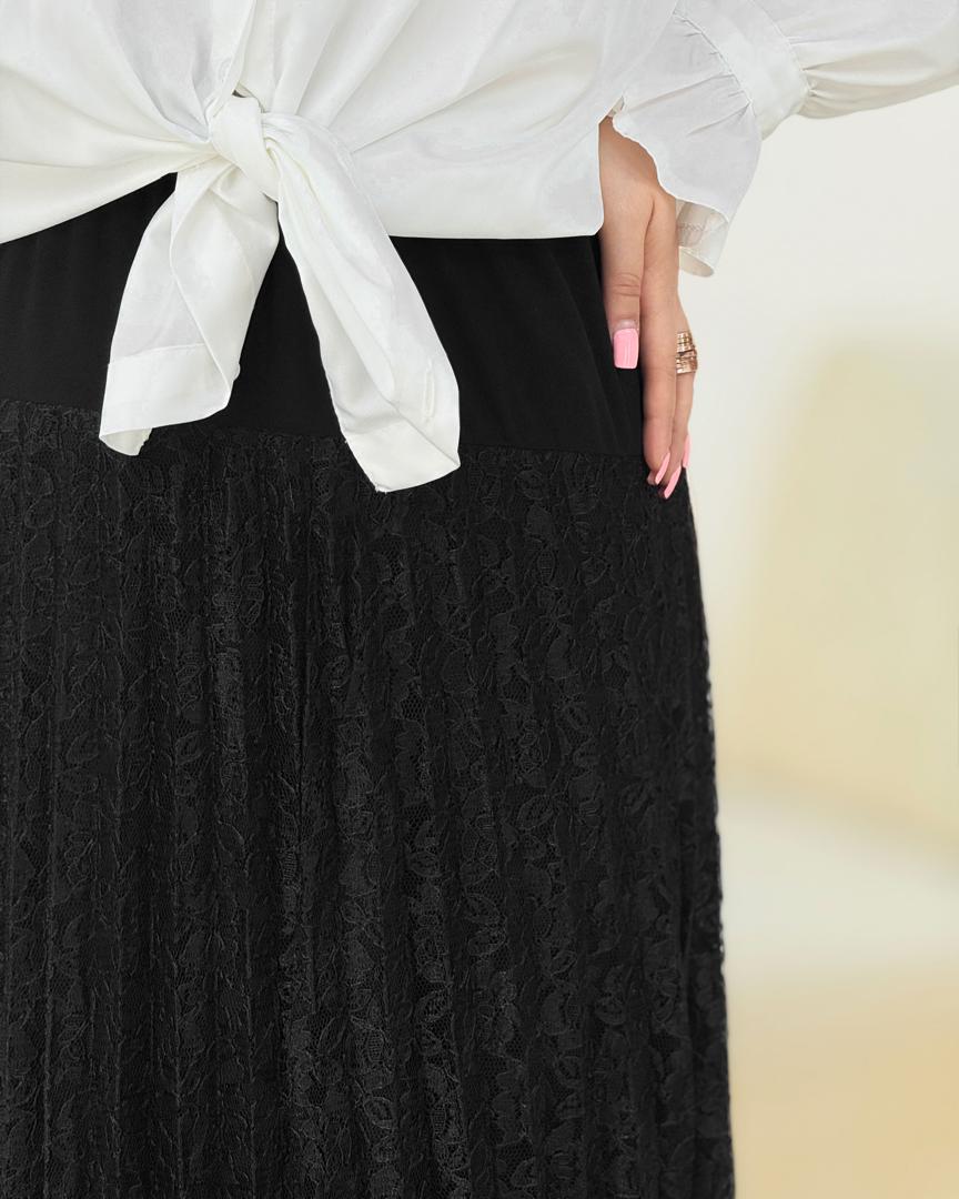 دامن گیپور مدل پلیسه کمر کشی کد i029