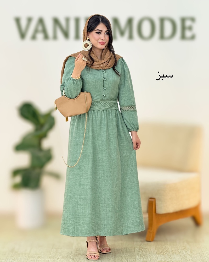 پیراهن گیپور کمرکش زنانه کد i013