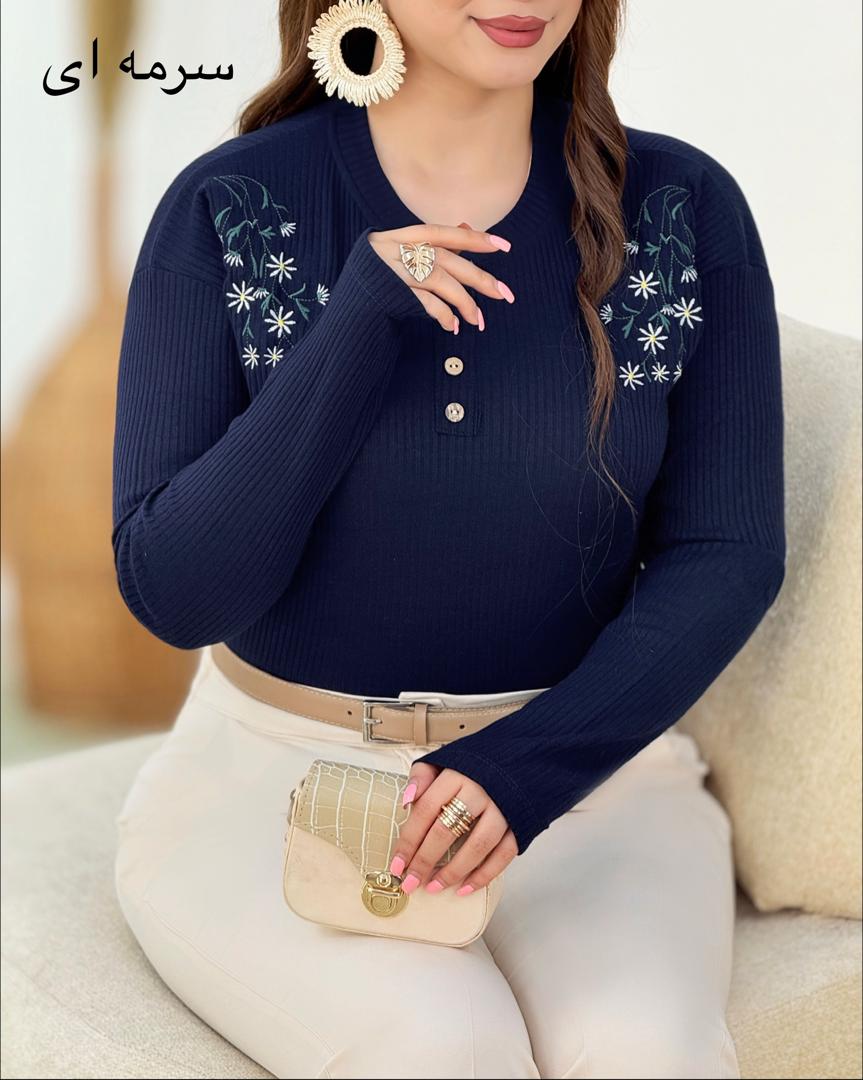بلوز کرکره ای گلدوزی فانریپ کد i085