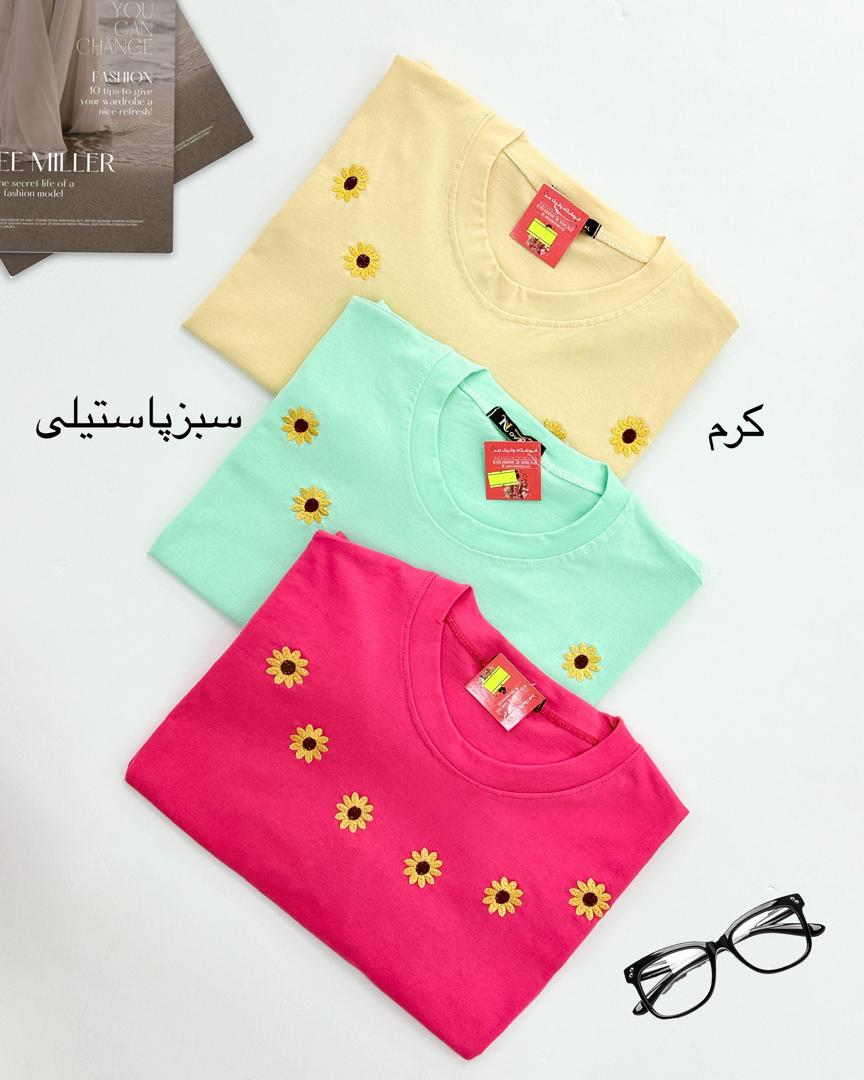 تیشرت باکسی گلدوزی زنانه کد i028