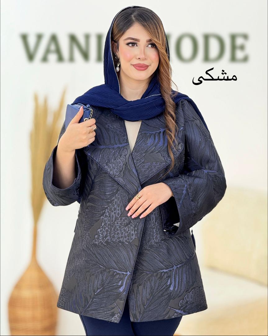 کت یقه انگلیسی مجلسی کوتاه زنانه جنس ژاکارد کد i068