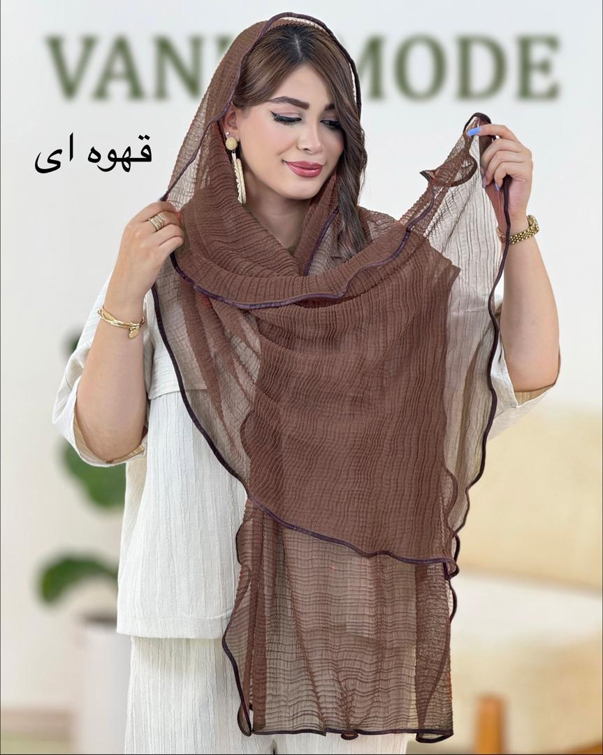 شال نخی قواره بلند دالبرد دار کد i081
