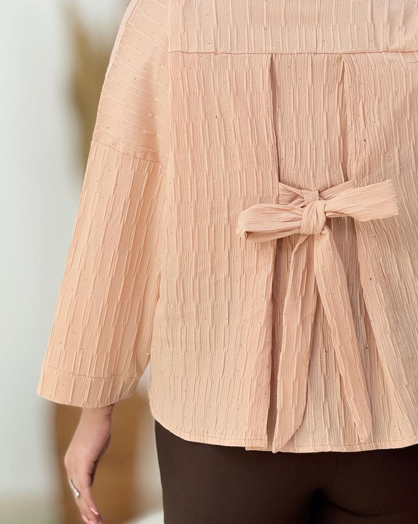 شومیز ینزی طرحدار پشت پاپیون کد i111