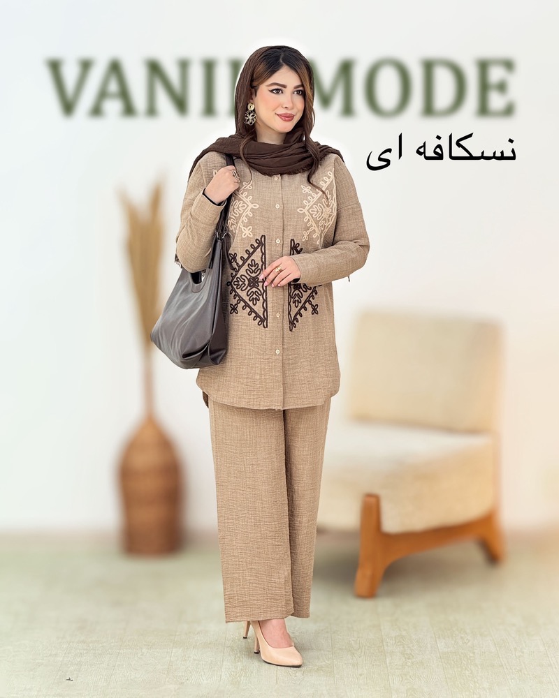 ست مانتو شلوار گلدوزی کد h989