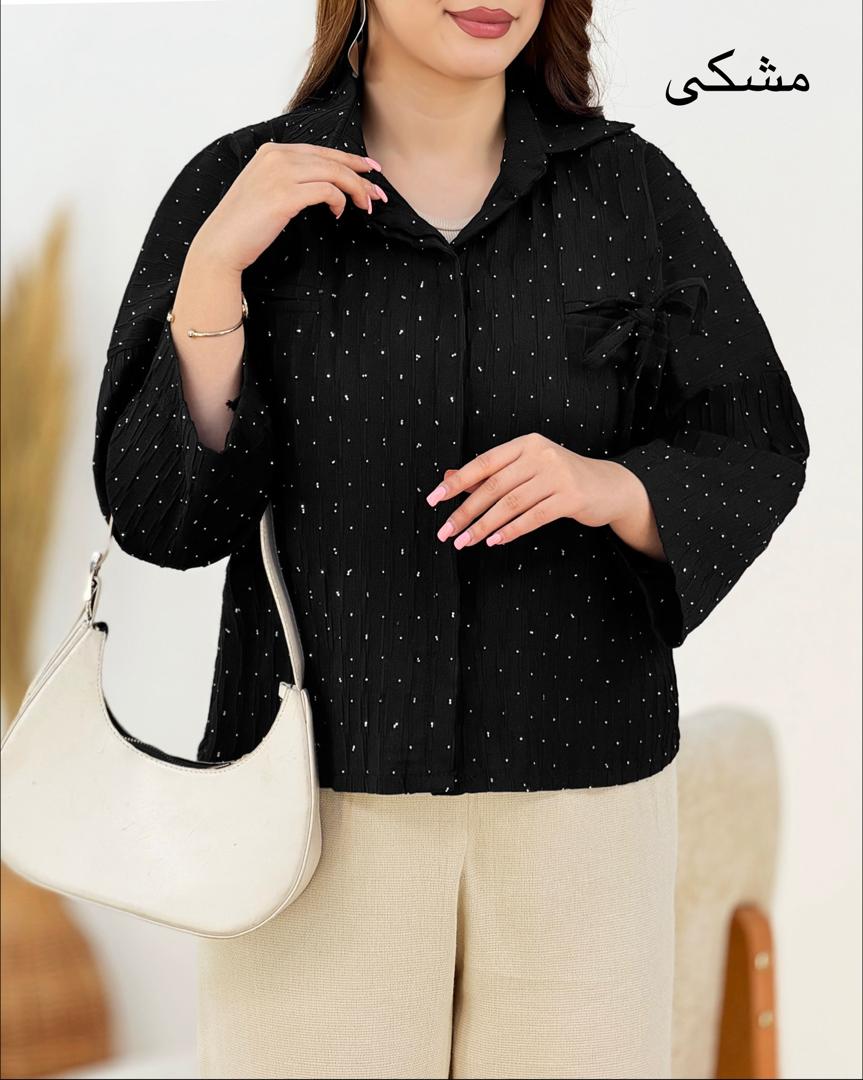 شومیز ینزی طرحدار پشت پاپیون کد i111