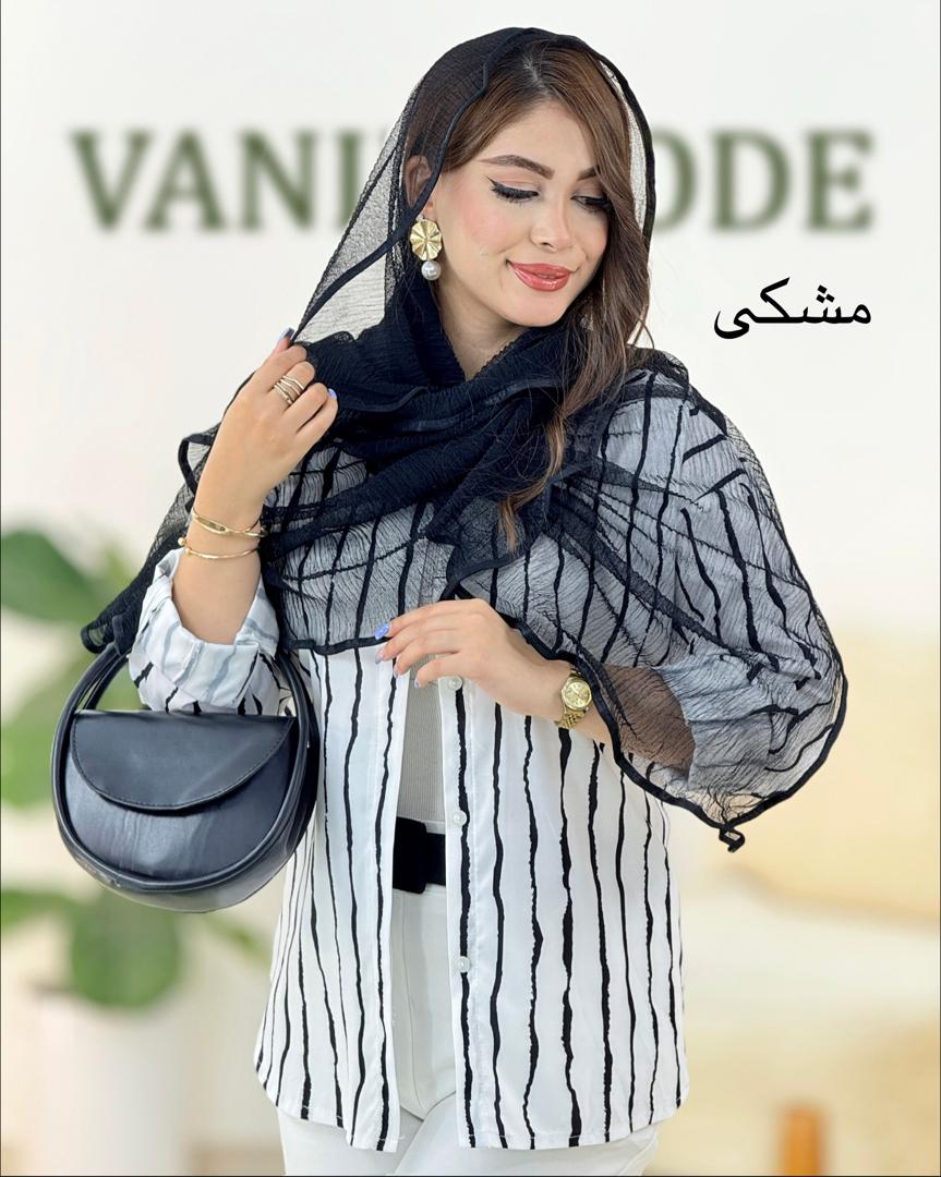 شال نخی قواره بلند دالبرد دار کد i081