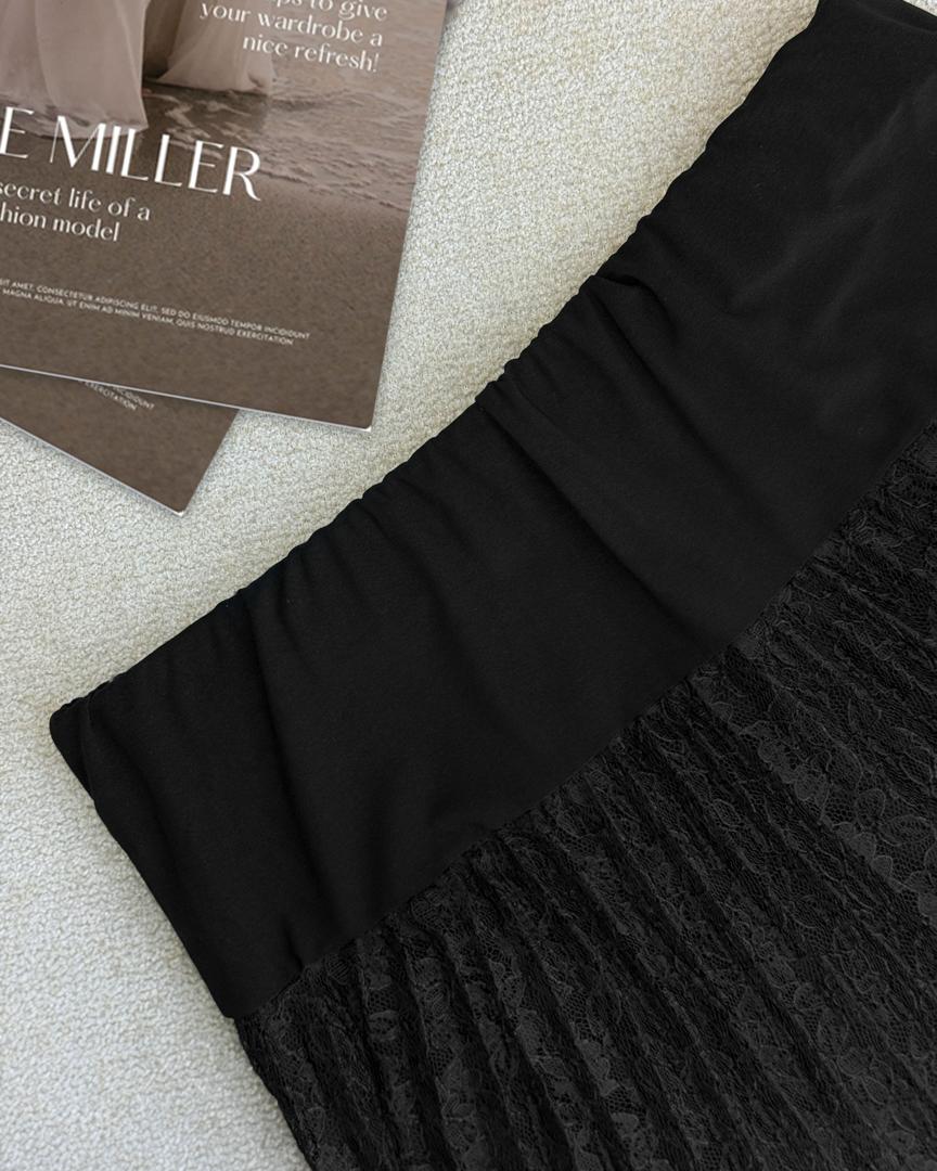 دامن گیپور مدل پلیسه کمر کشی کد i029