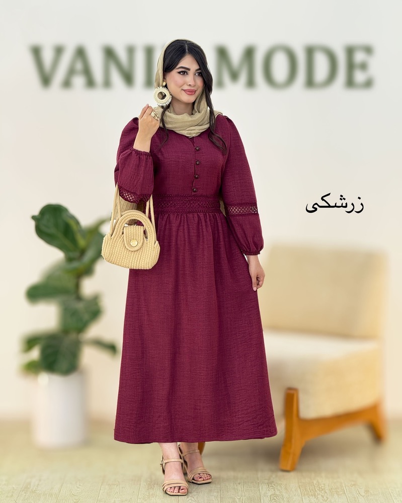 پیراهن گیپور کمرکش زنانه کد i013