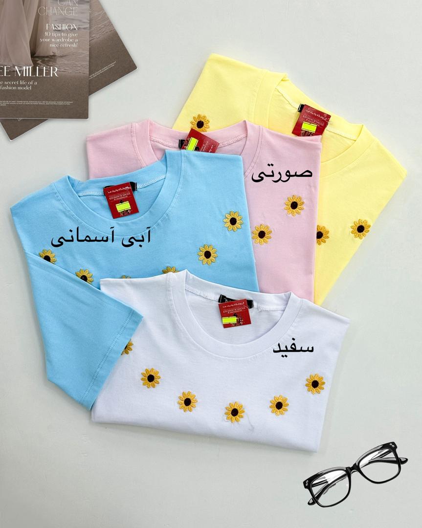 تیشرت باکسی گلدوزی زنانه کد i028