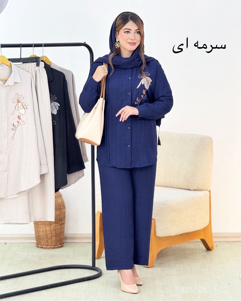 مانتو شلوار پیله دار کد h990