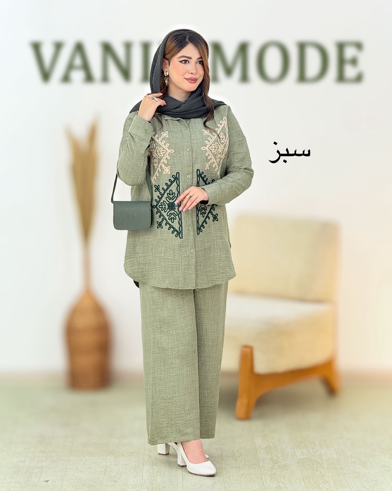 ست مانتو شلوار گلدوزی کد h989