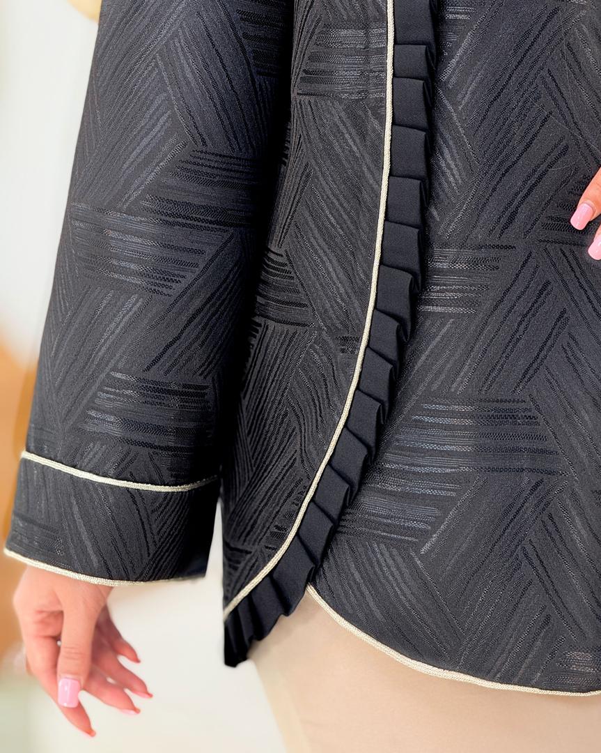 کت مزونی جلو پیل‌دار ژاکارد کد i031